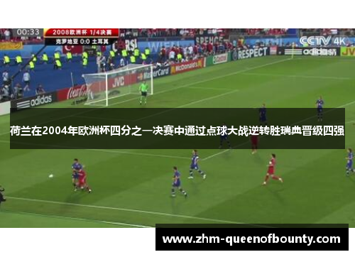荷兰在2004年欧洲杯四分之一决赛中通过点球大战逆转胜瑞典晋级四强